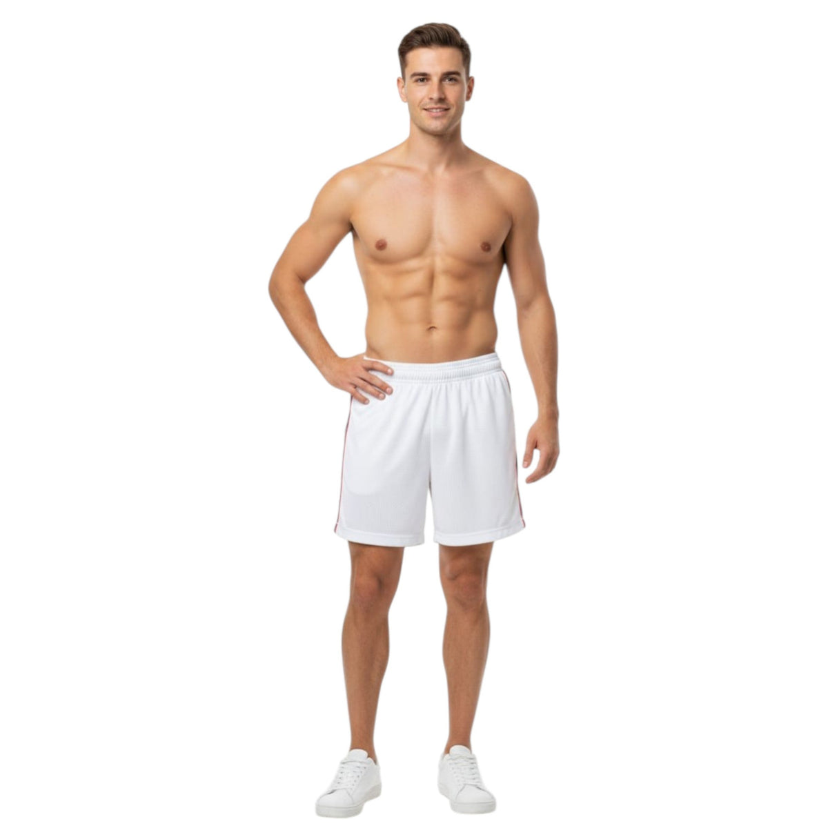 Men's Textured Colorblocked Short,White
