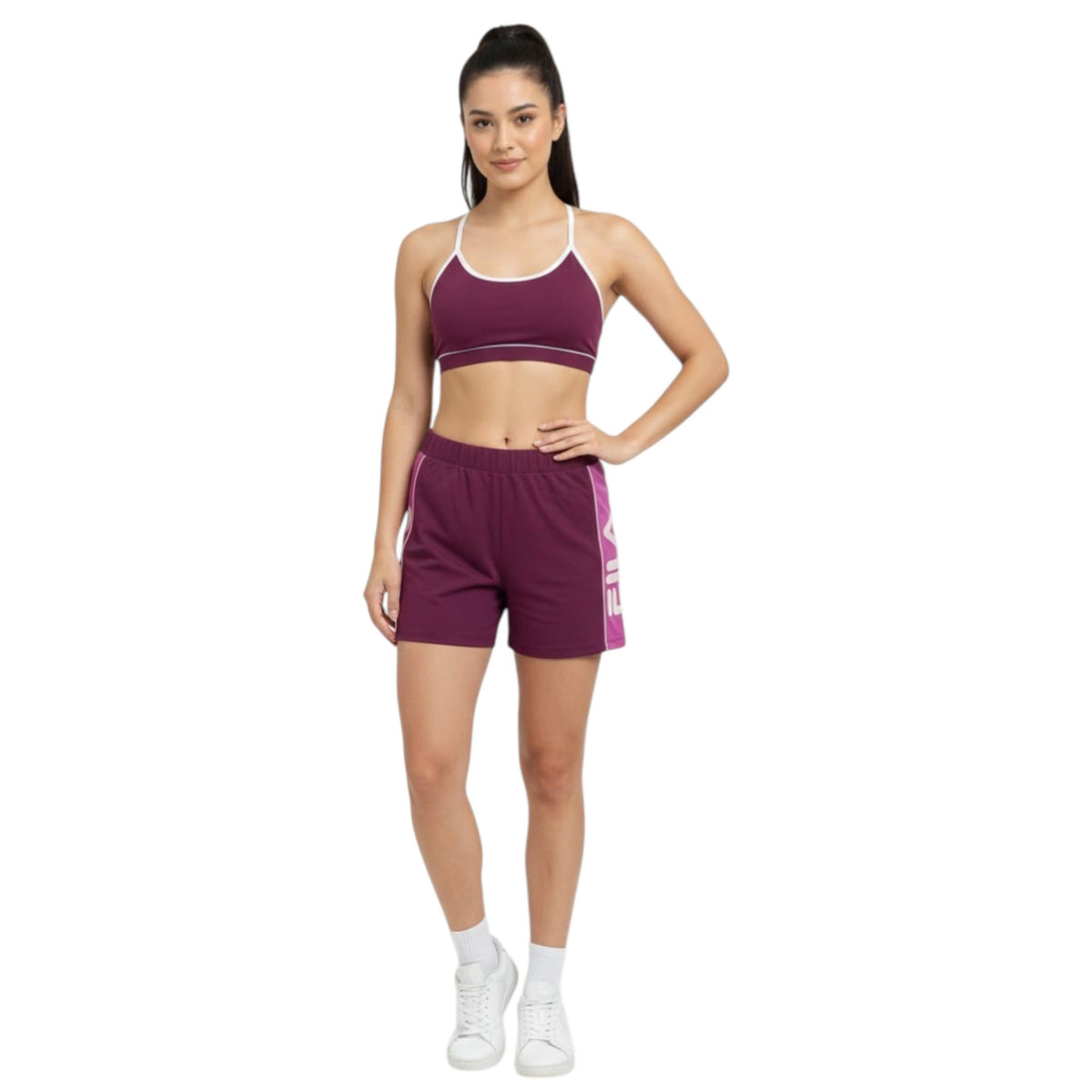 Women's Colorblocked Sport Short,Mauve