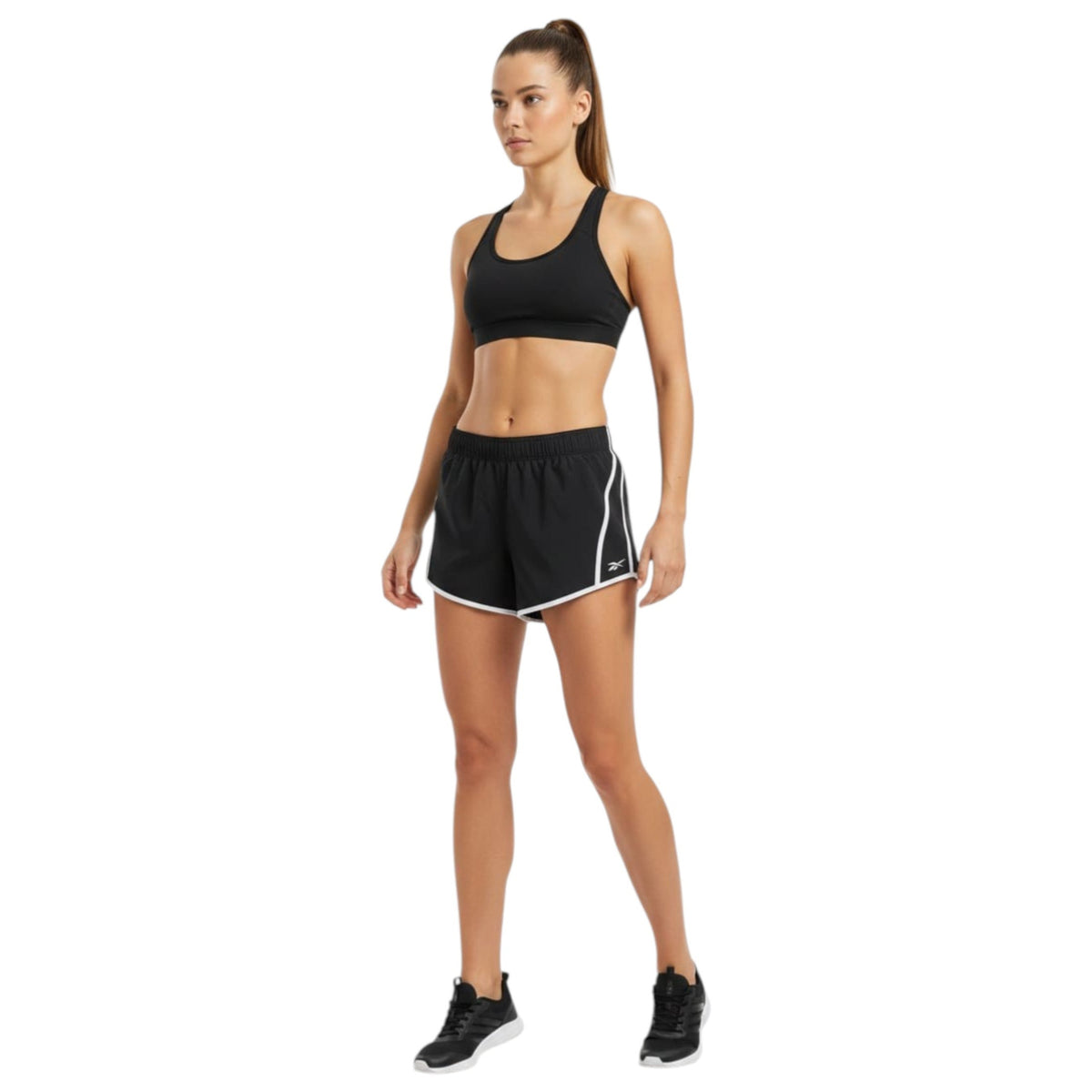 Women's Colorblocked Sport Short,Black