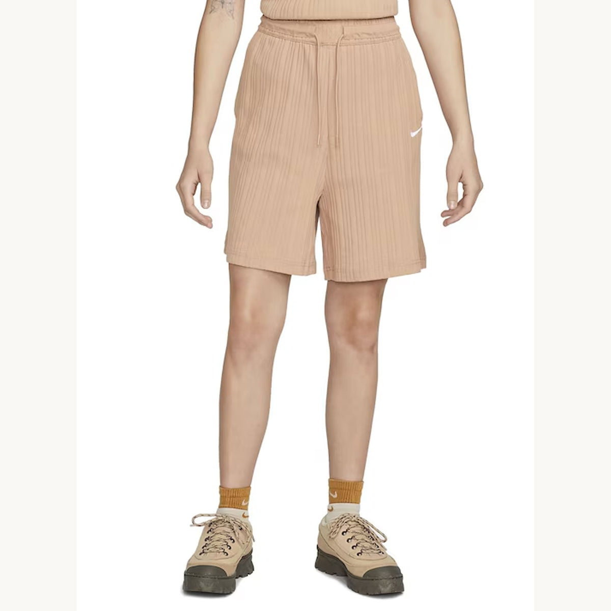 Women's Ribbed Sport Short,Beige