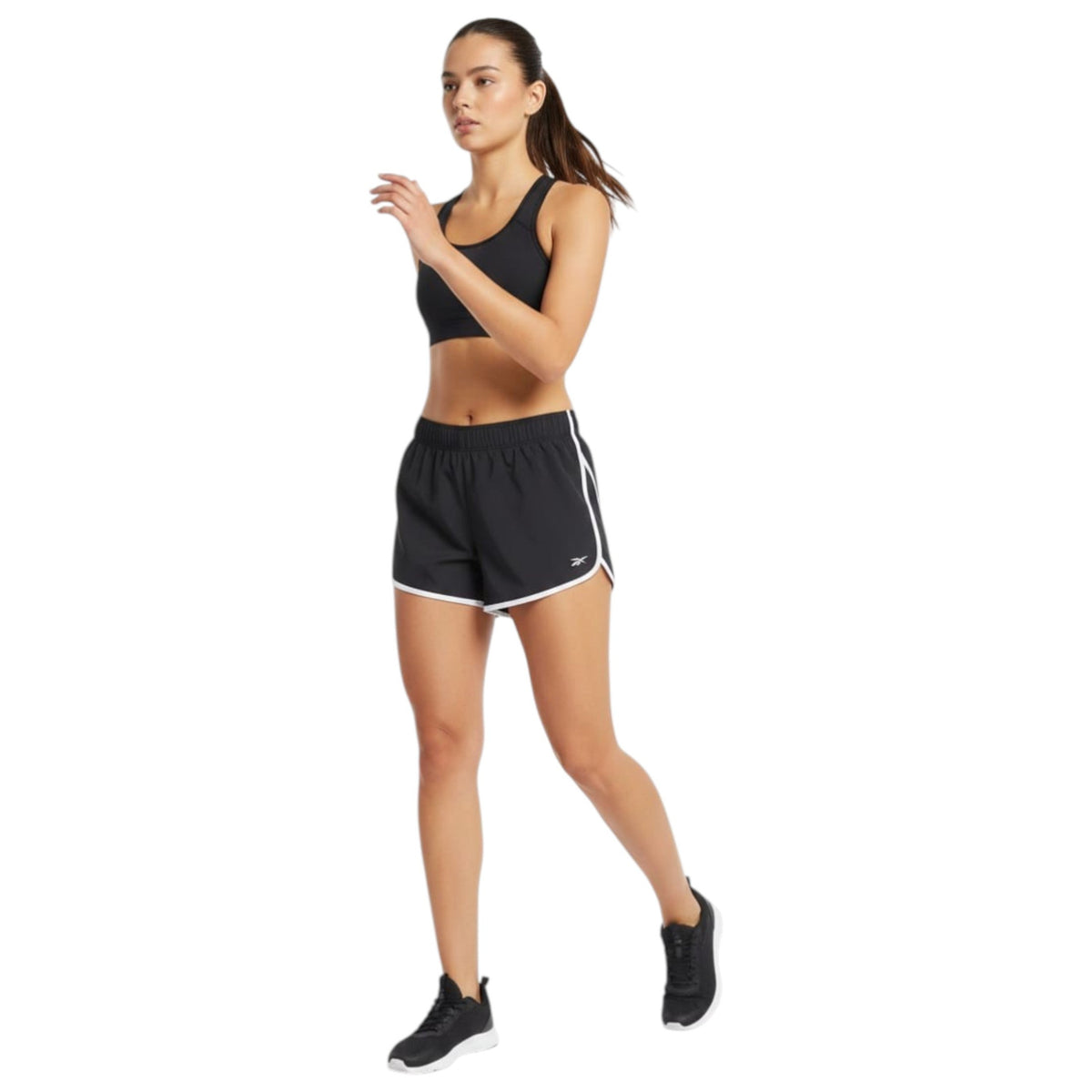 Women's Colorblocked Sport Short,Black