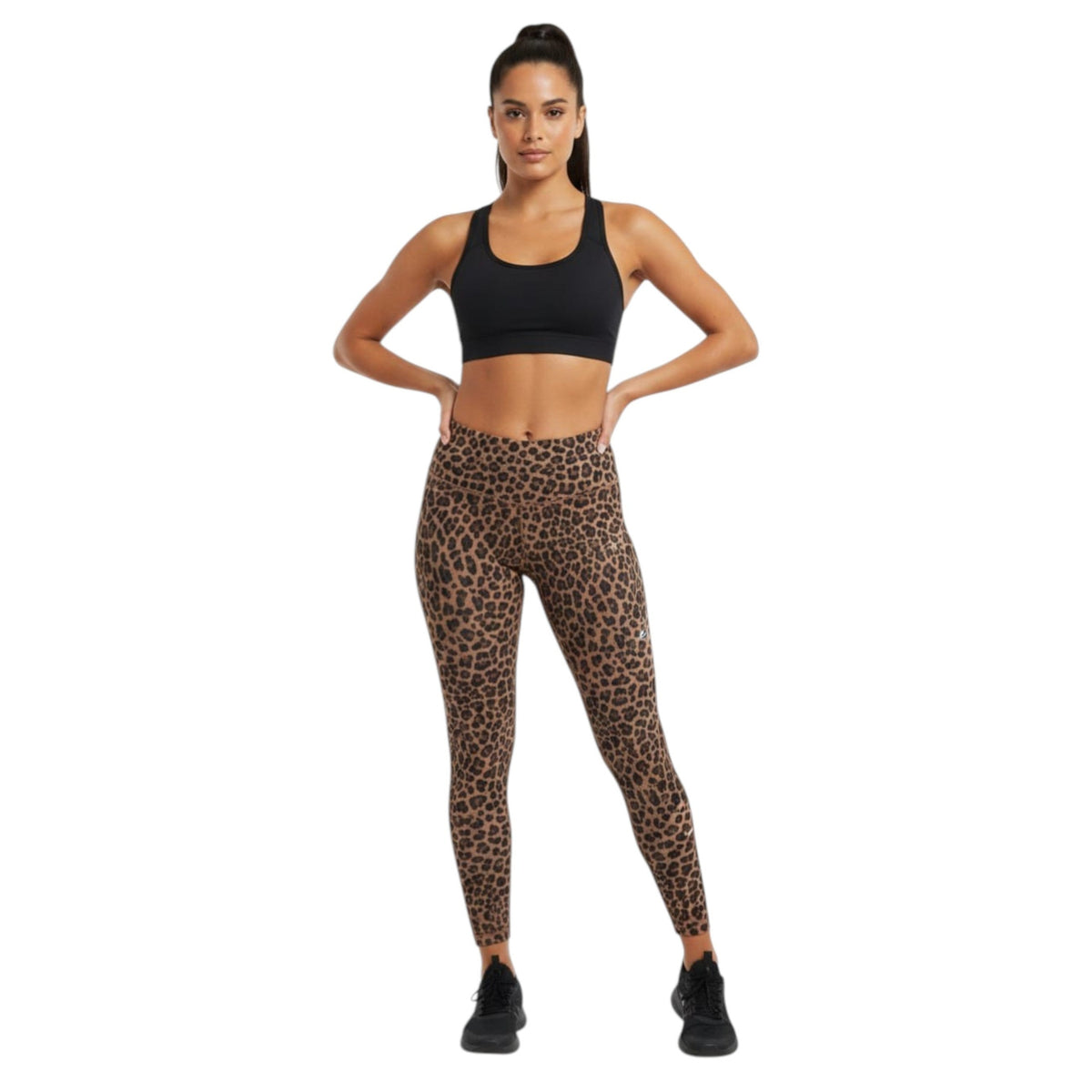 Women's Leopard Printed Legging,Brown