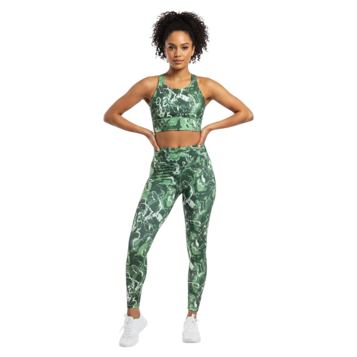 Women's Printed Sport Bra,Green