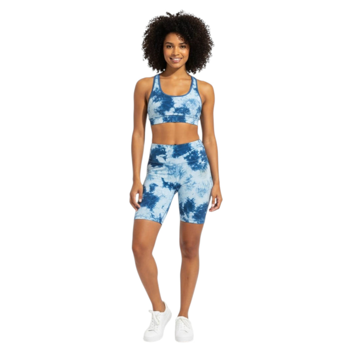Women's Navy Ombre Sport Short,Light Blue