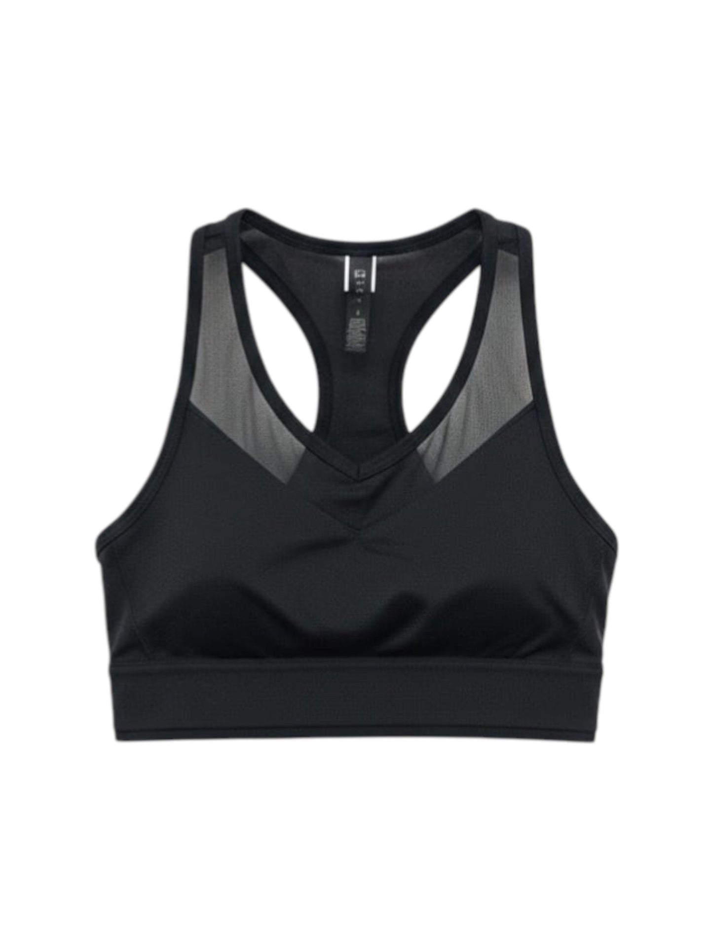 Women's Mesh Plain Sport Bra,Black