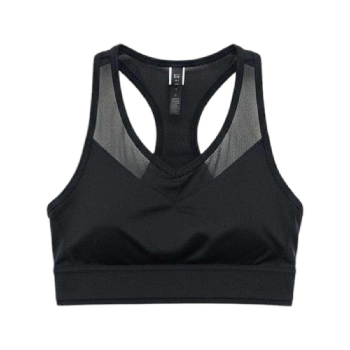 Women's Mesh Plain Sport Bra,Black