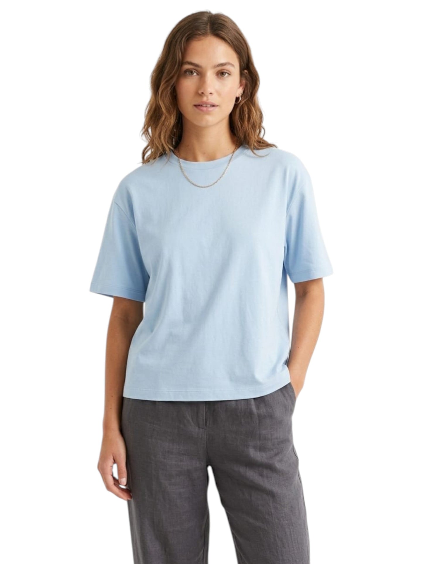 Women's Plain Top,Dusty Blue