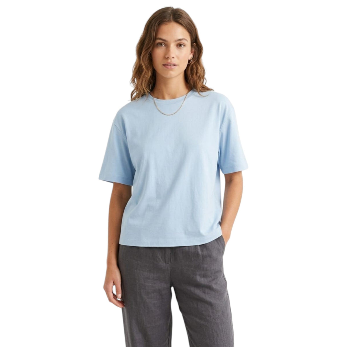 Women's Plain Top,Dusty Blue