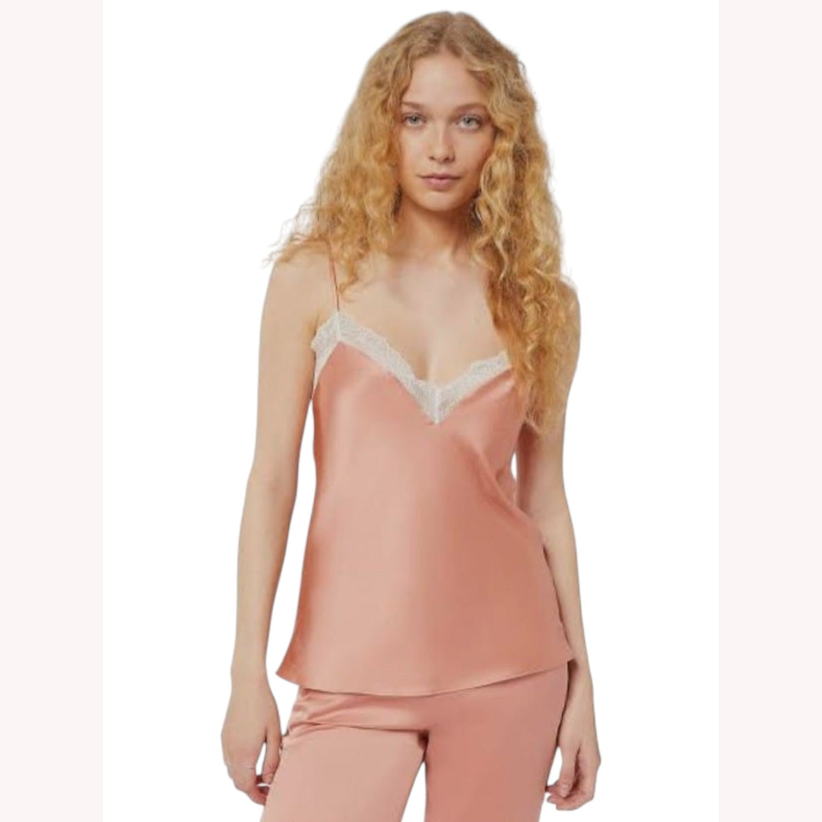 Women's Plain Lace Sleepwear Top,Apricot