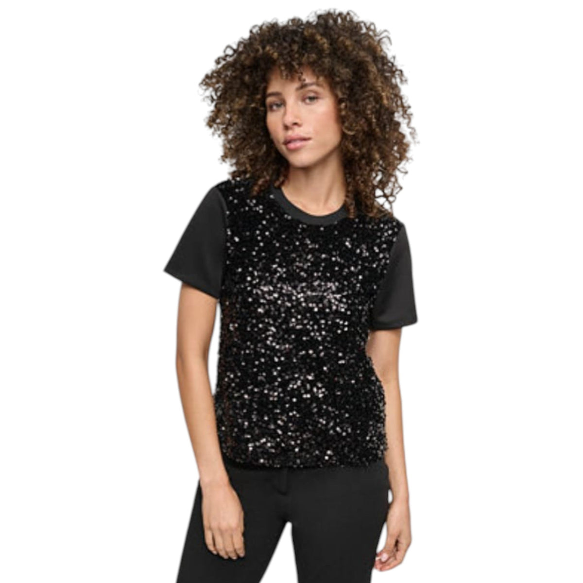 Women's Sequined Top,Black