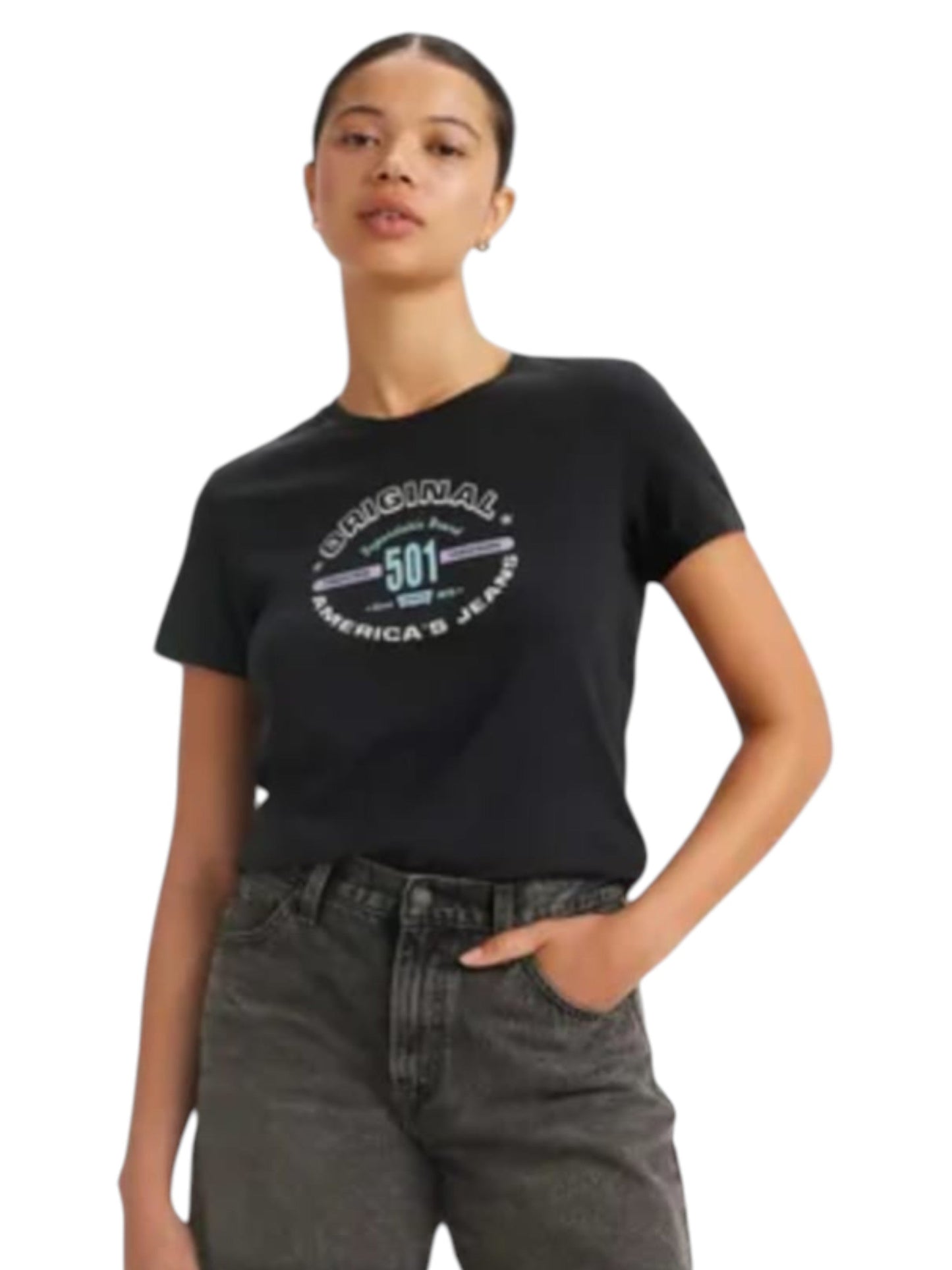 Women's Printed Top,Black