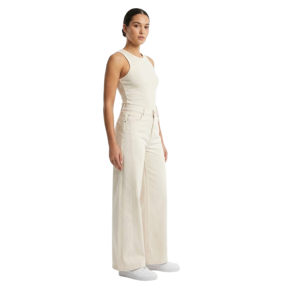 Women's Ribbed Jeans,Off White