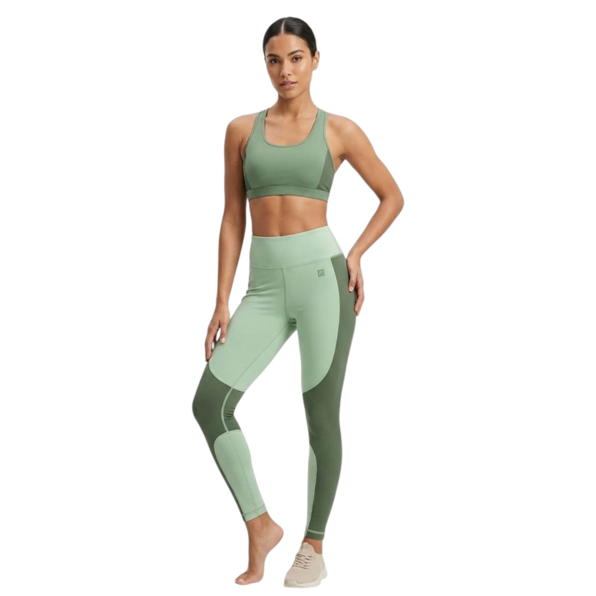 Women's Colorblocked Legging,Green