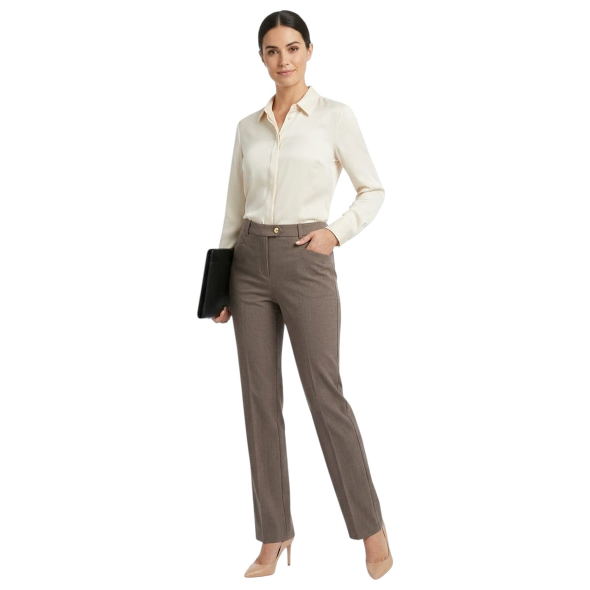 Women's Plain Pant,Dusty Brown