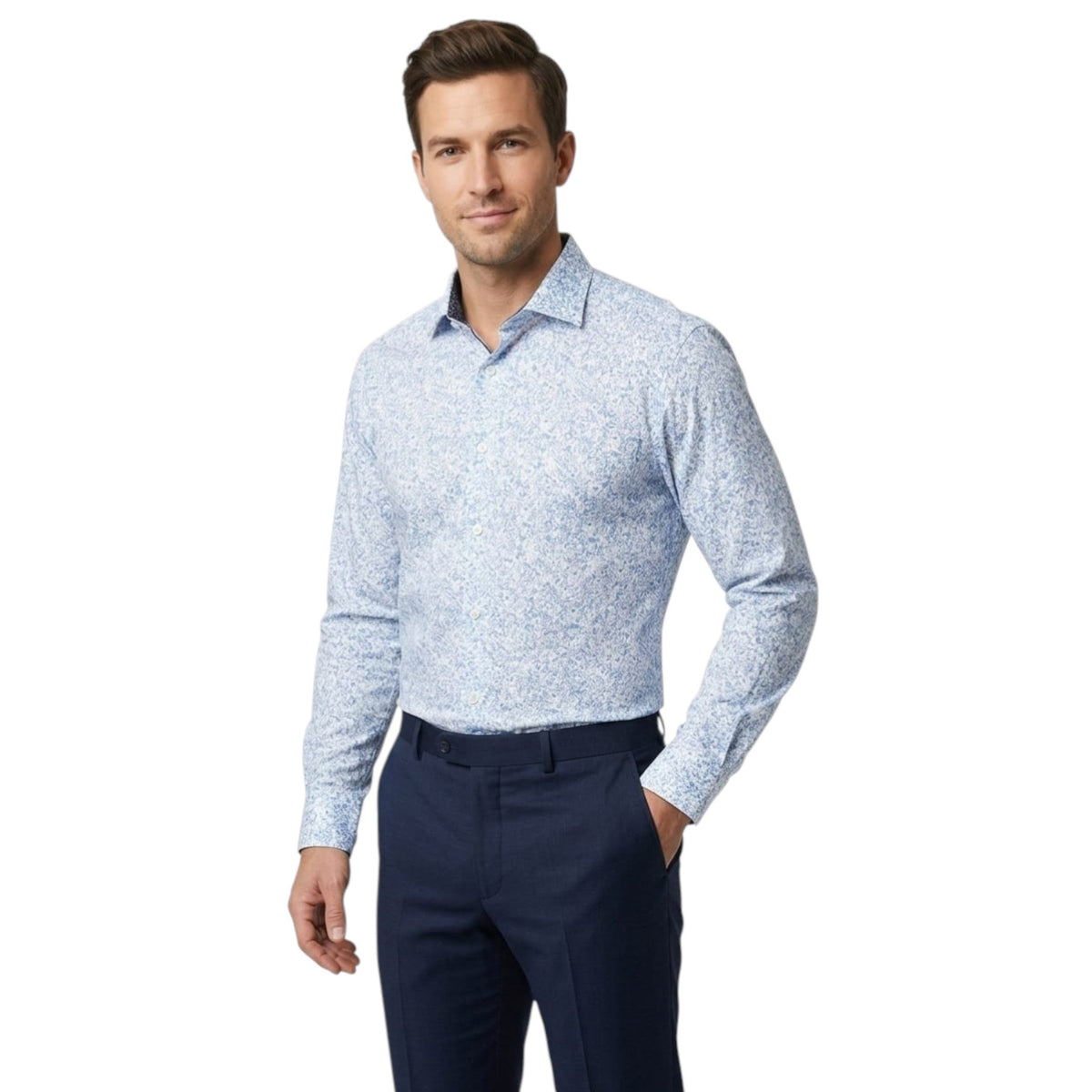 Men's Graphic Dress Shirt,Blue
