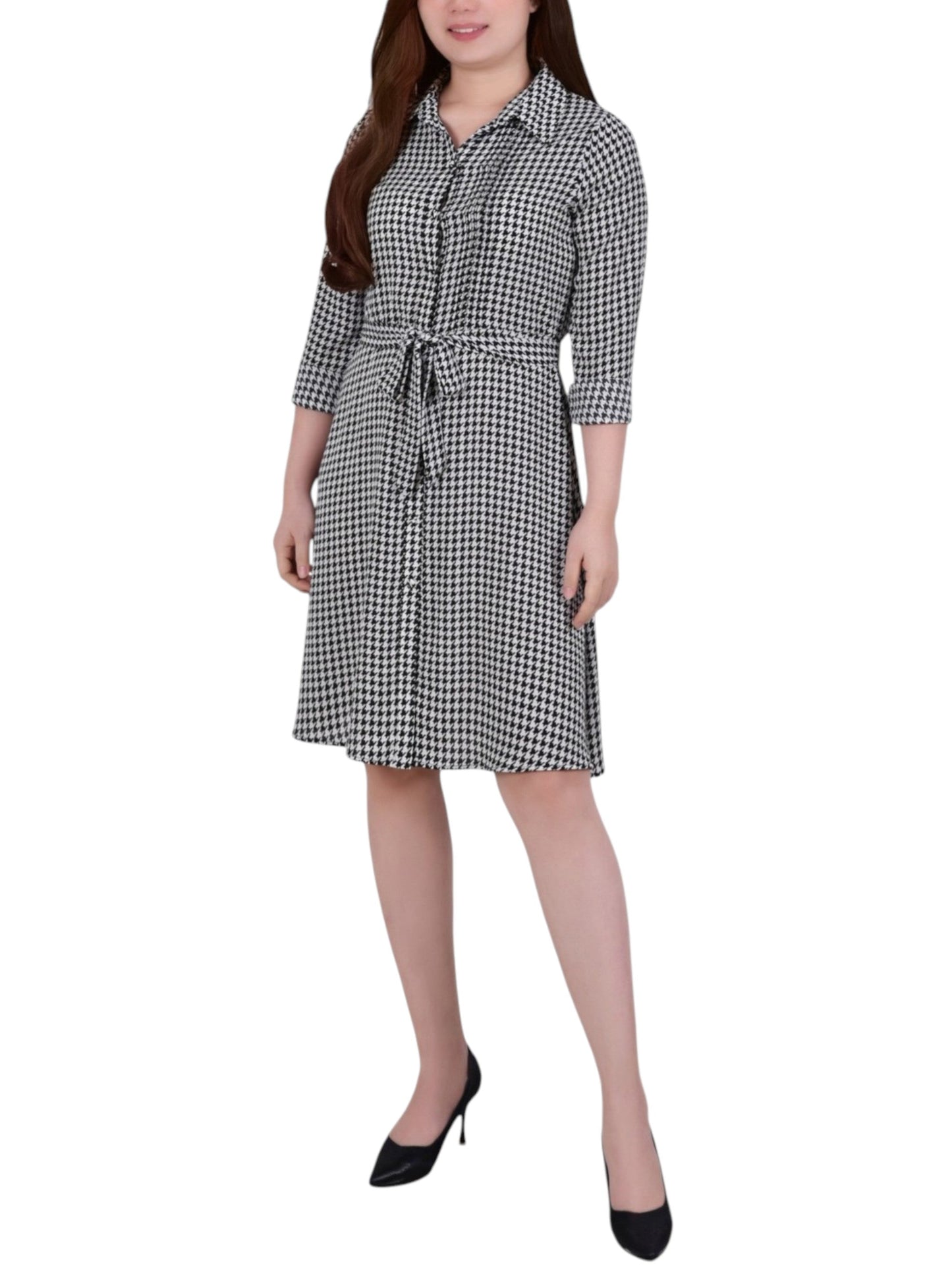 Women's Printed Dress,Black/White