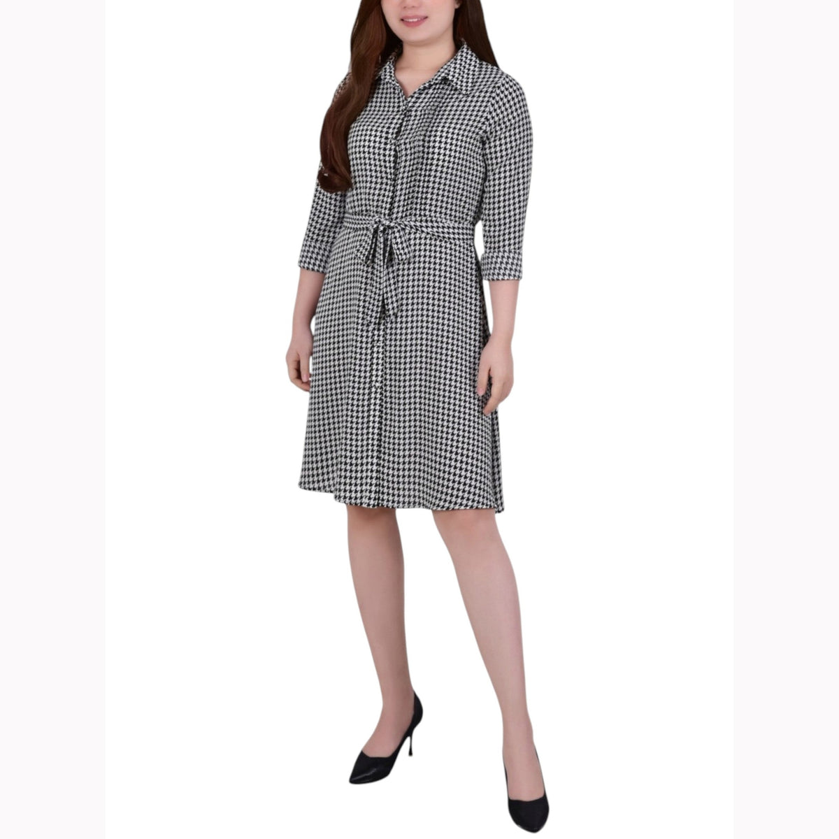 Women's Printed Dress,Black/White