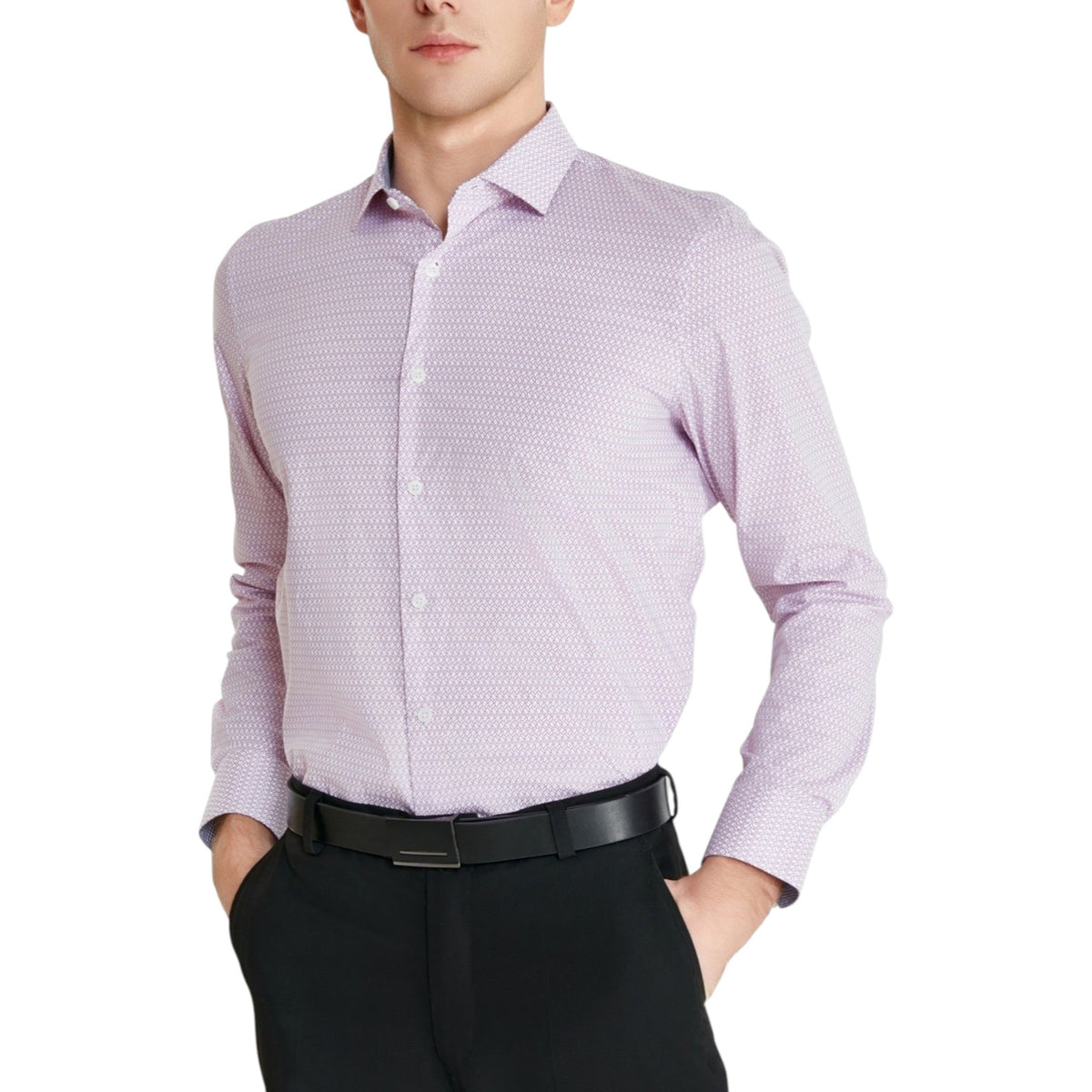 Men's Printed Dress Shirt,Pink