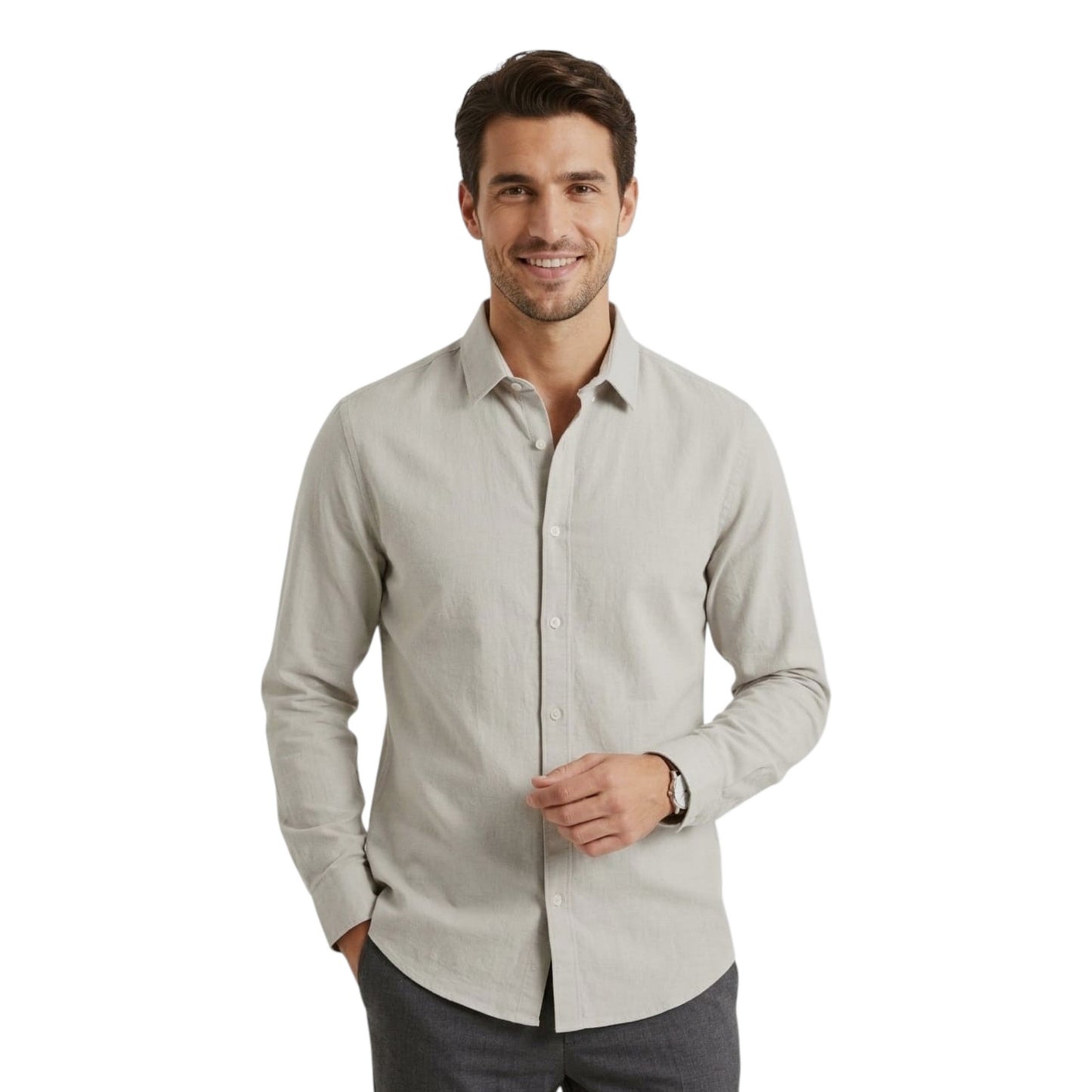 Men's Textured Dress Shirt,Grey