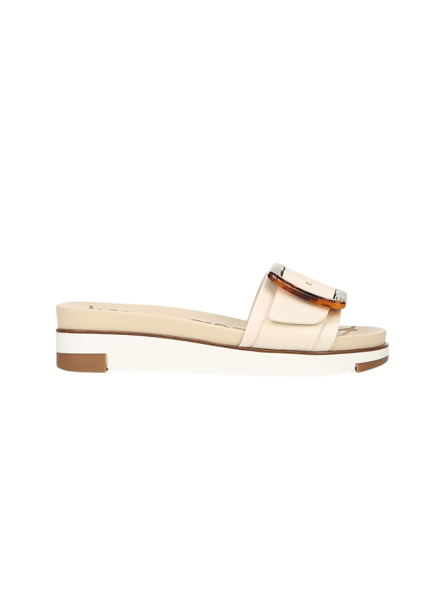 Women's Front Buckle Shoes,Light Beige