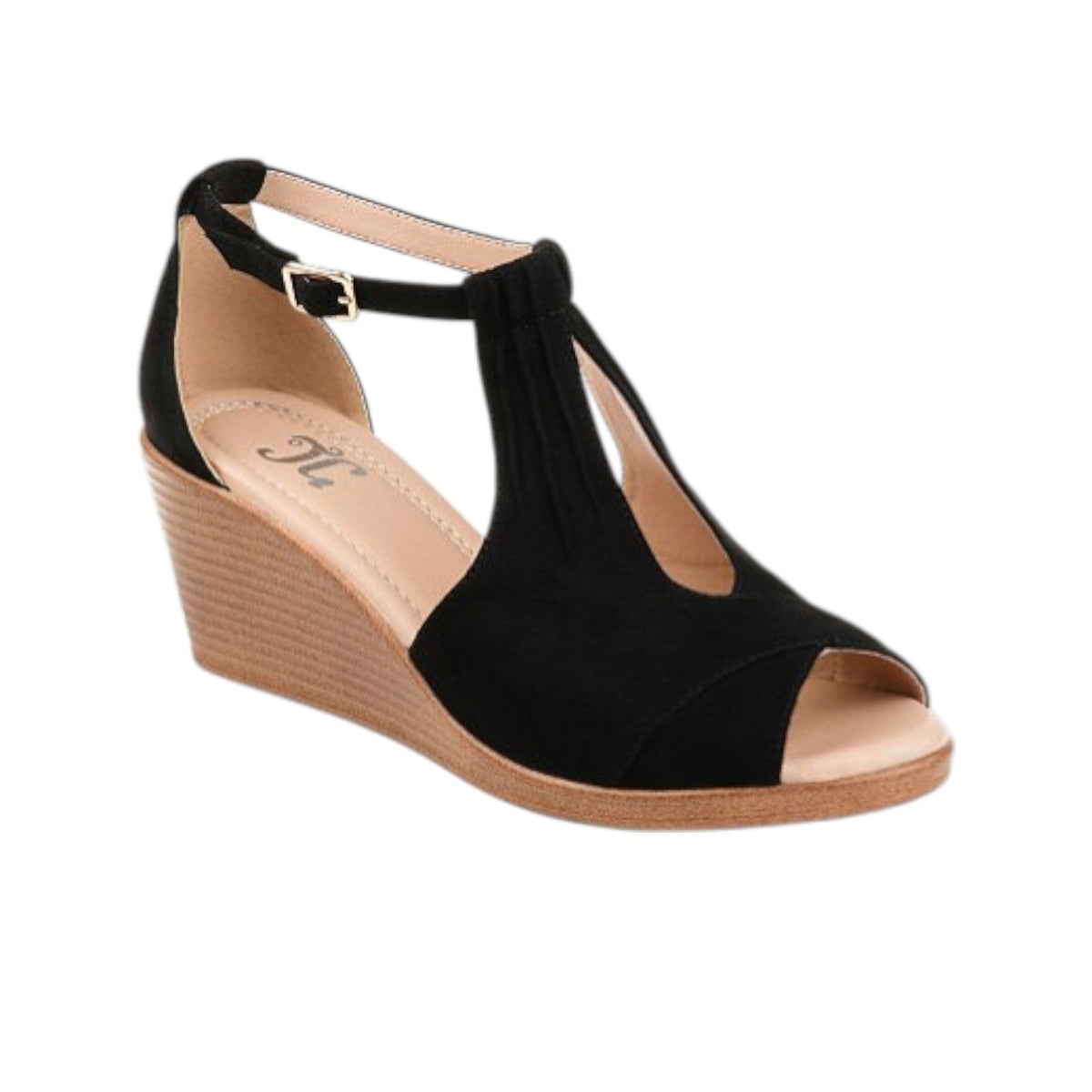 Women's Plain Heeled Shoes,Black