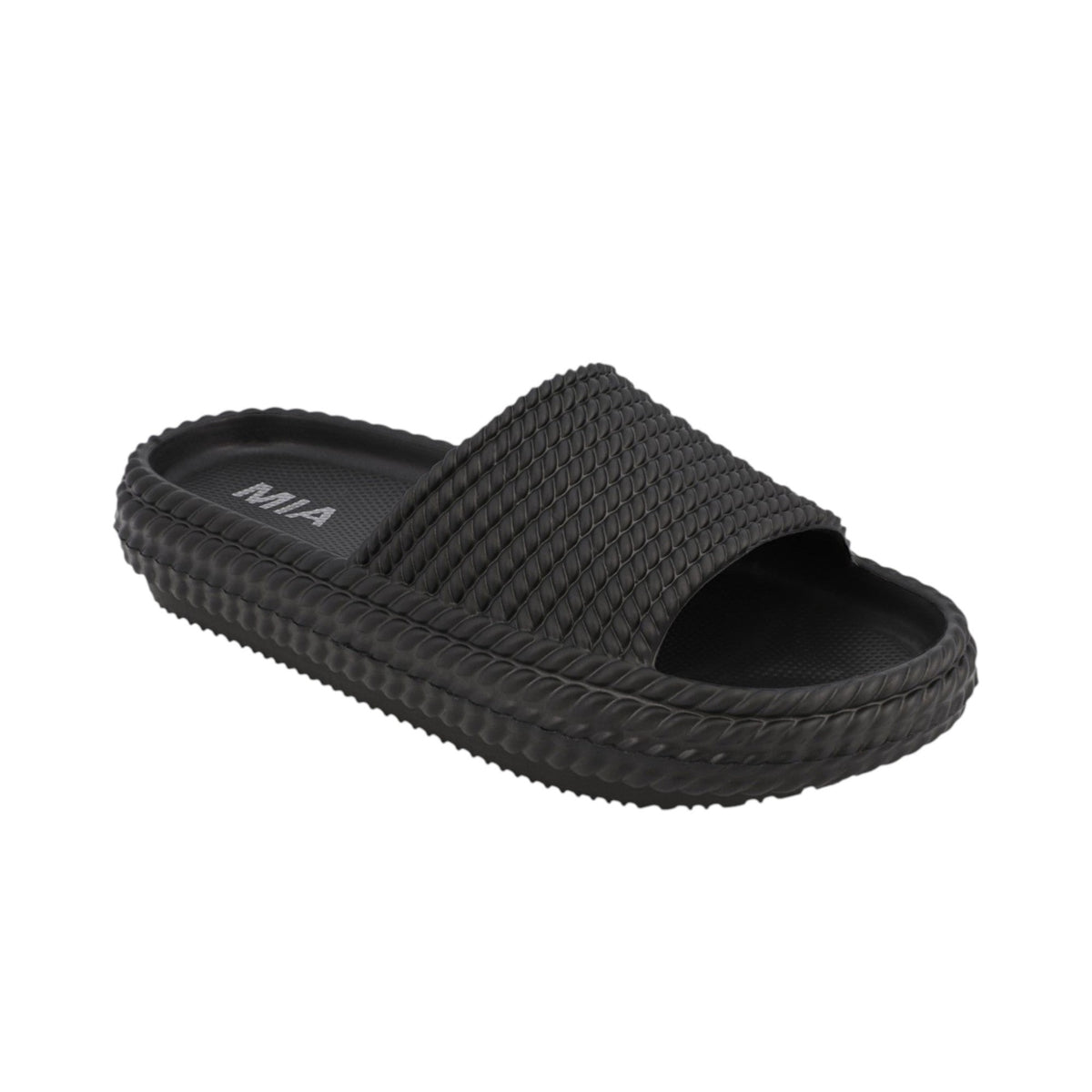Women's Textured Slippers,Navy