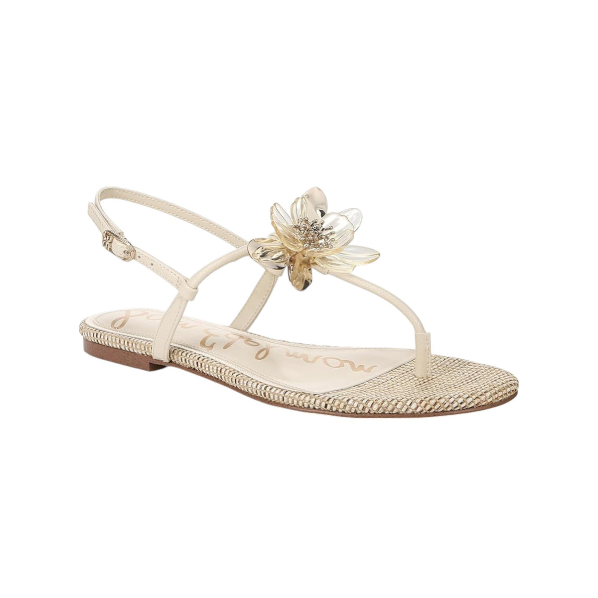 Women's Front Flour Flat Sanals,White
