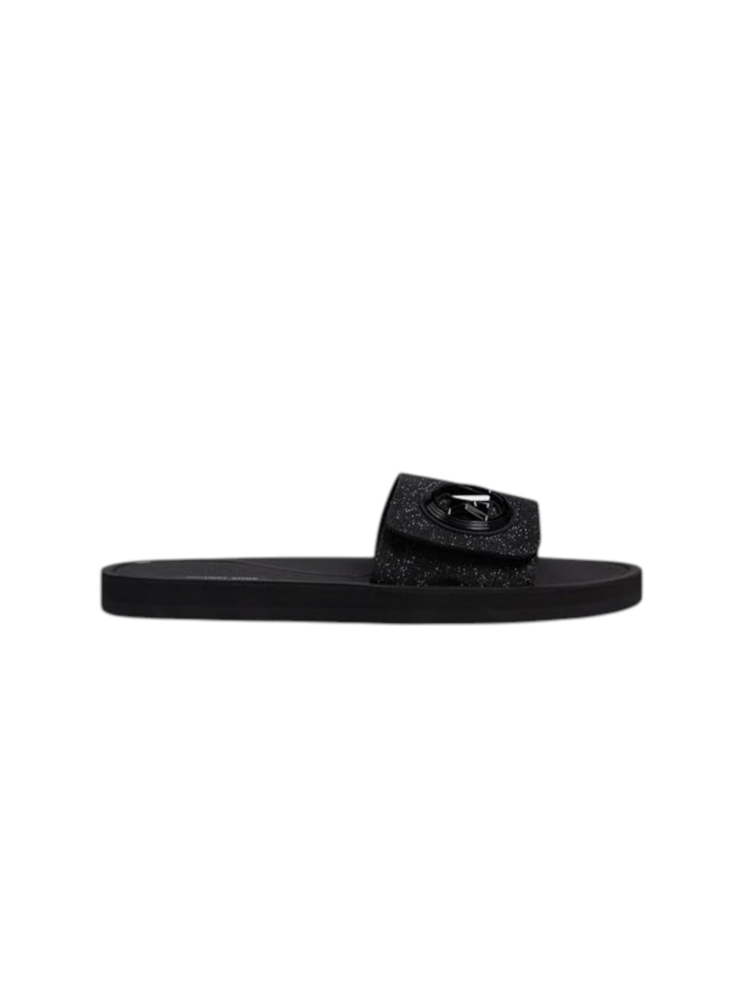 Women's Shiny Slippers,Black