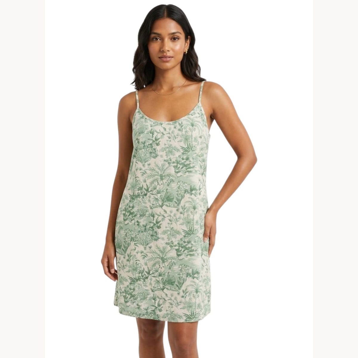 Women's Green Printed Sleepwear Robe,White