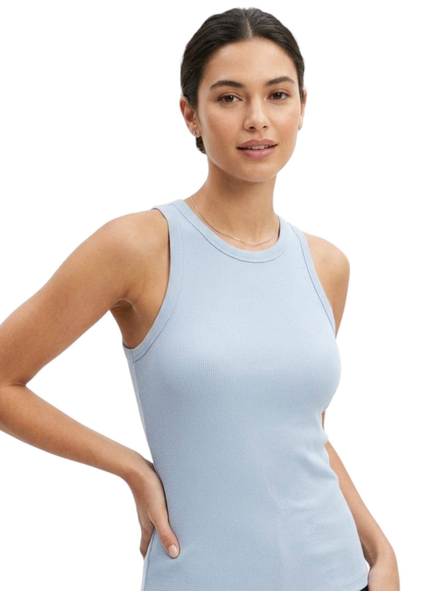 Women's Ribbed Top,Blue