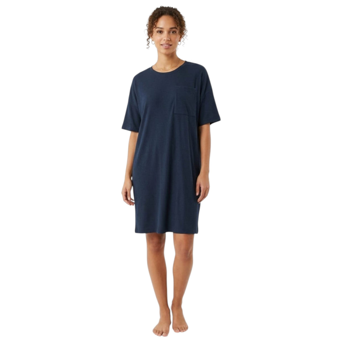 Women's Ribbed Sleepwear Robe,Navy