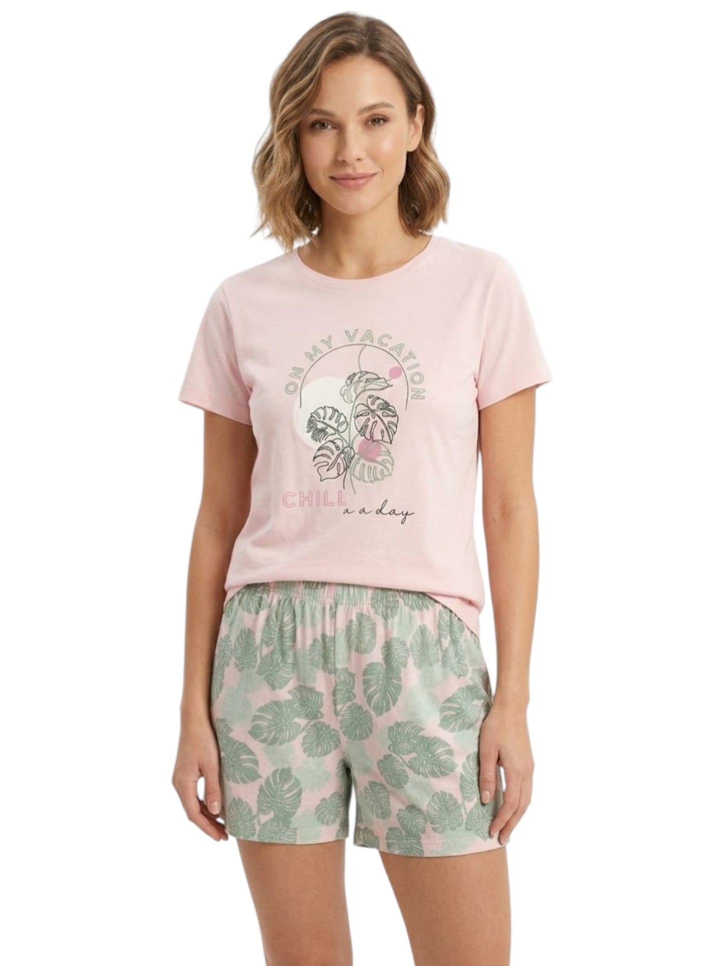 Women's Printed Sleepwear Set,Multi