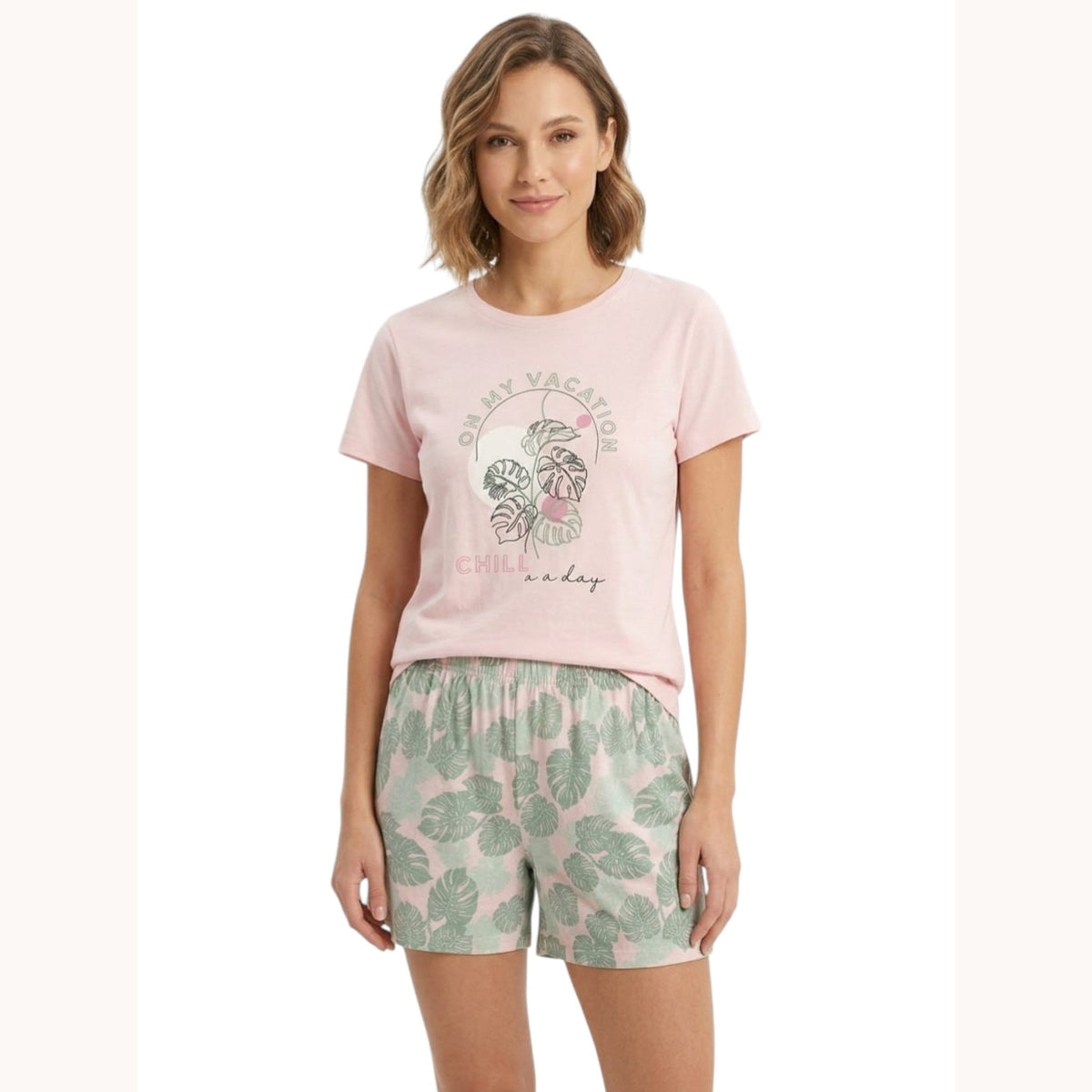 Women's Printed Sleepwear Set,Multi