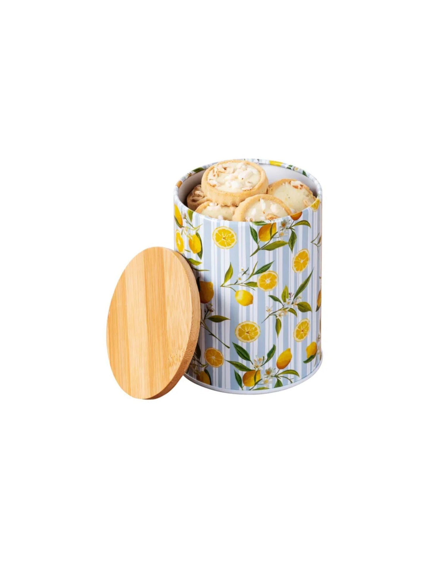 Metal Can With Bamboo Lid