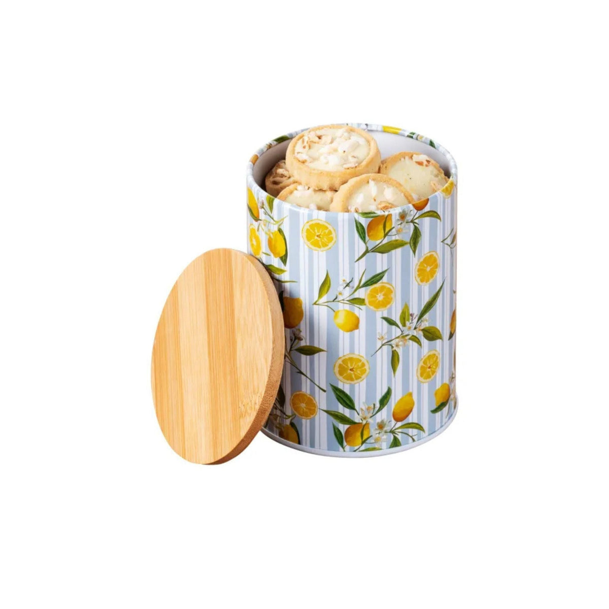 Metal Can With Bamboo Lid