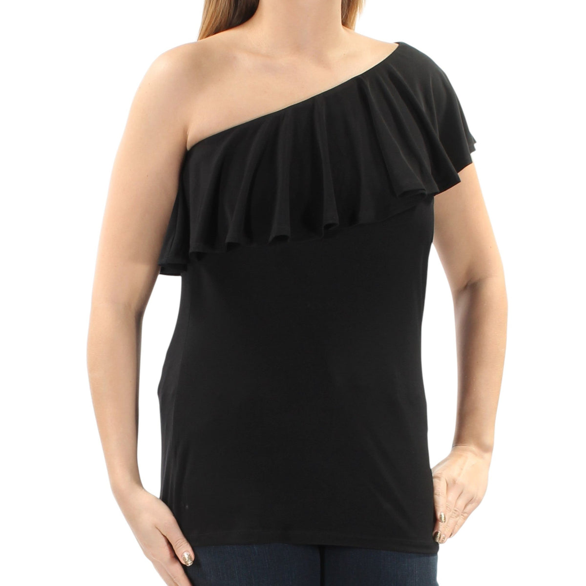 Womens's One Off Shoulders Top,Black