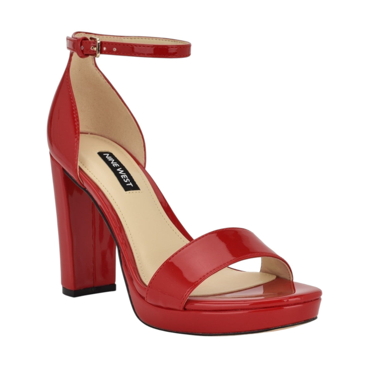 Women's Plain Heeled Shoes,Red