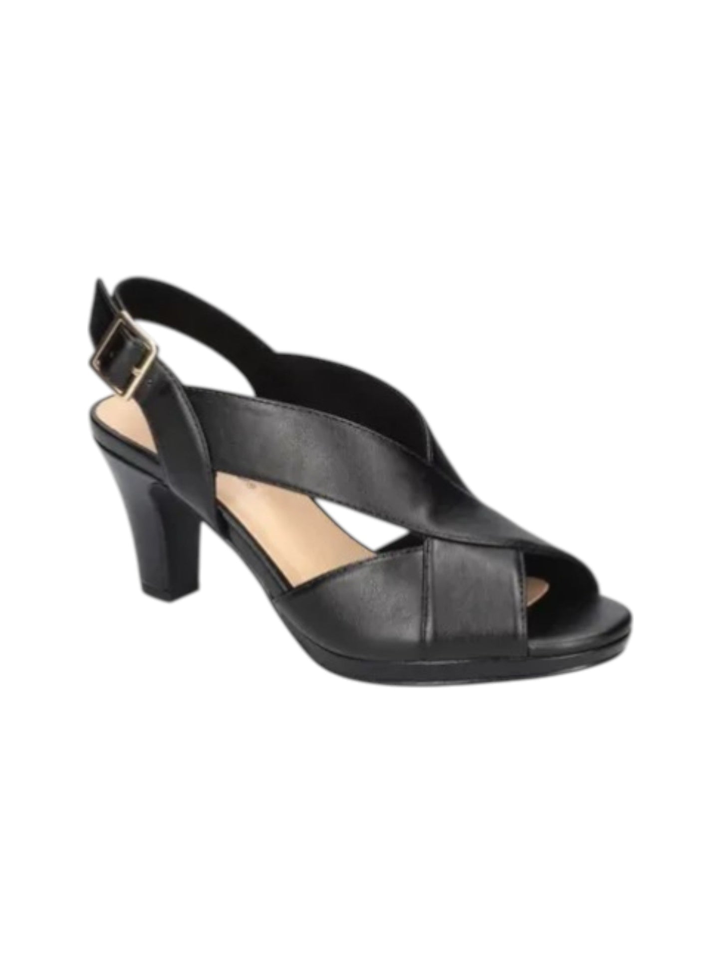Women's Plain Heeled Shoes,Black
