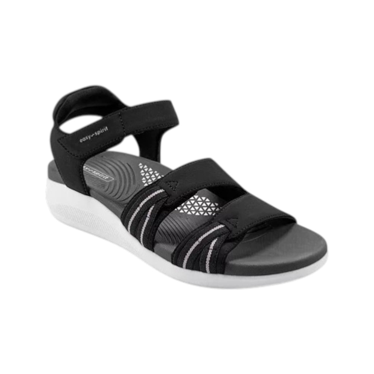 Women's Ribbed Sandals,Black