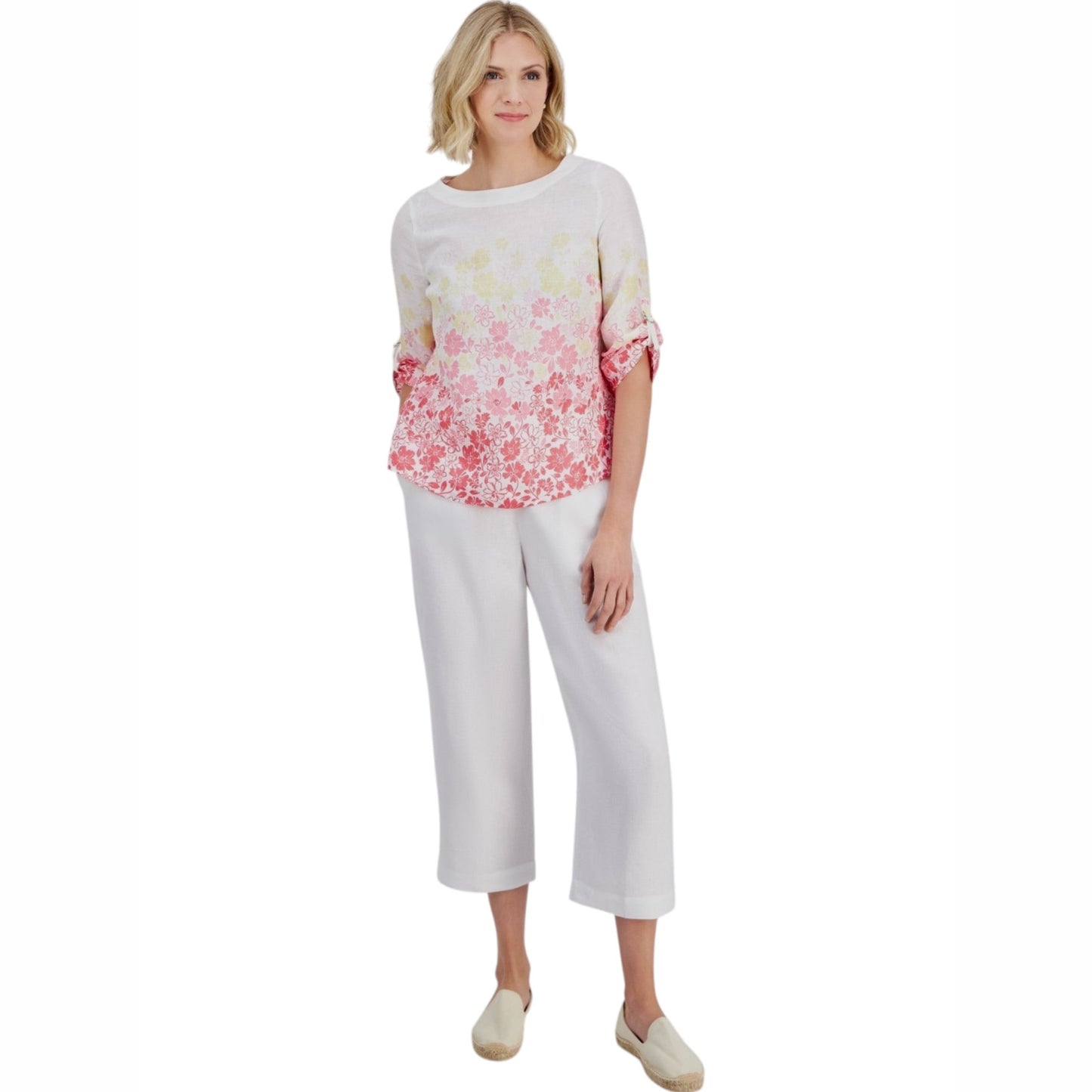 Women's Textured Pant,White