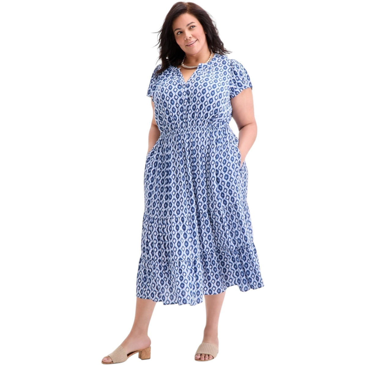 Women's Printed Dress,Blue