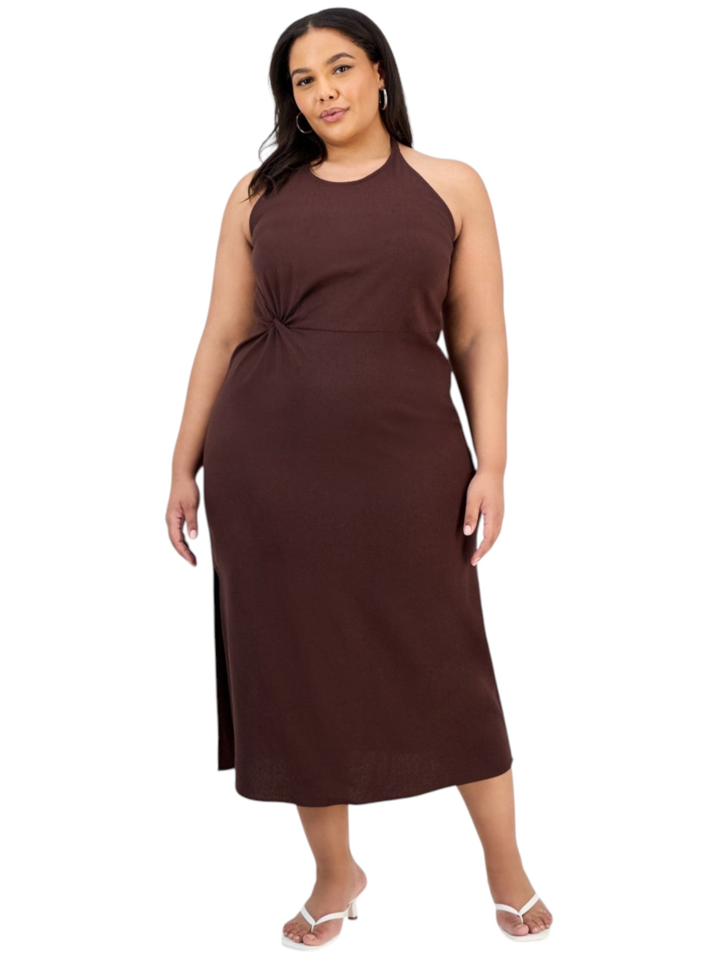 Women's Plain Dress,Brown