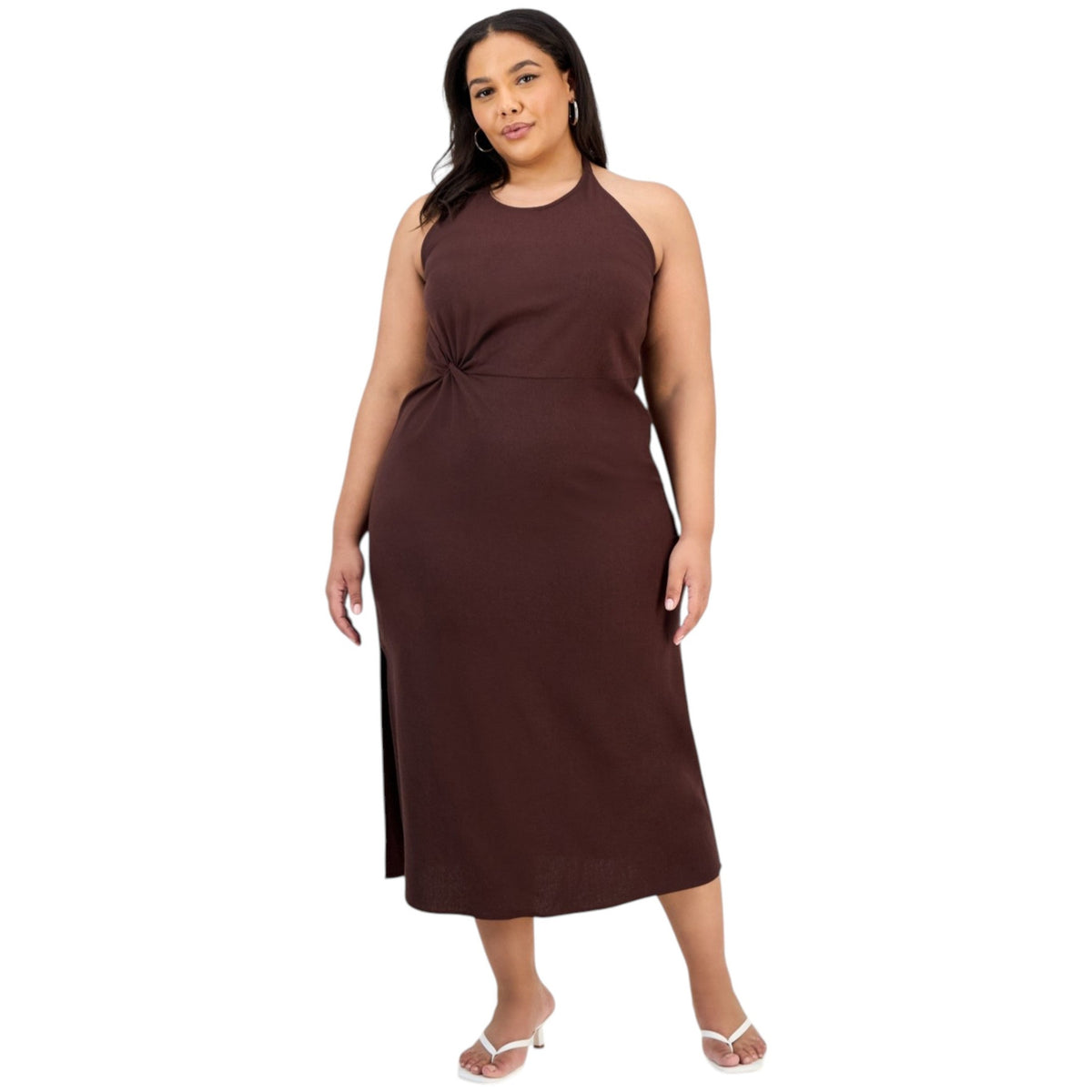 Women's Plain Dress,Brown