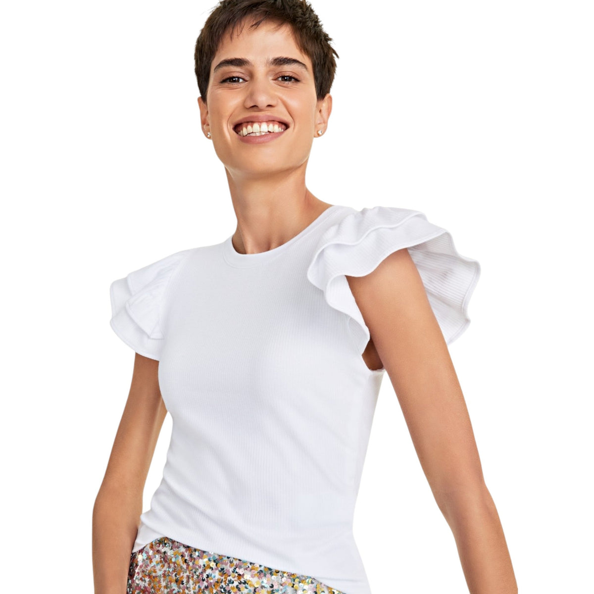Women's Ribbed Top,White