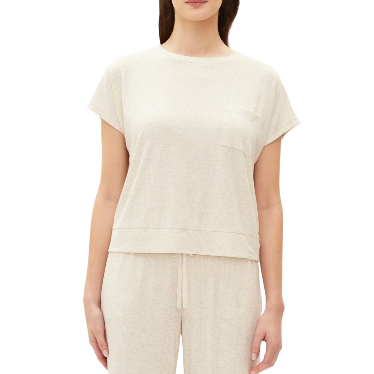 Women's Ribbed Top,Light Beige
