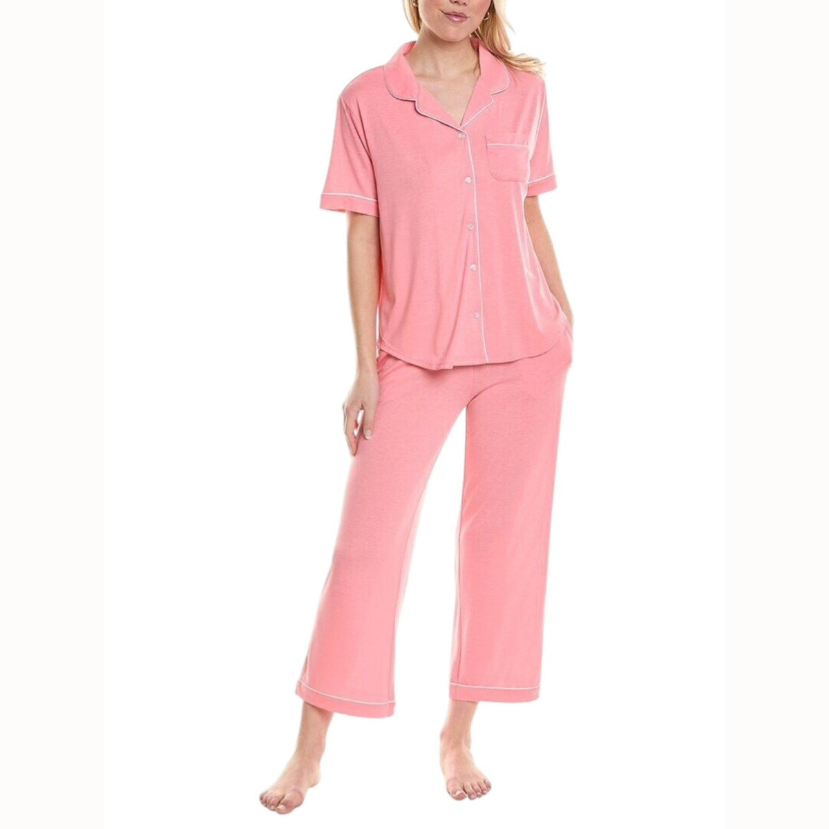 Women's Plain Pajama Set,Pink