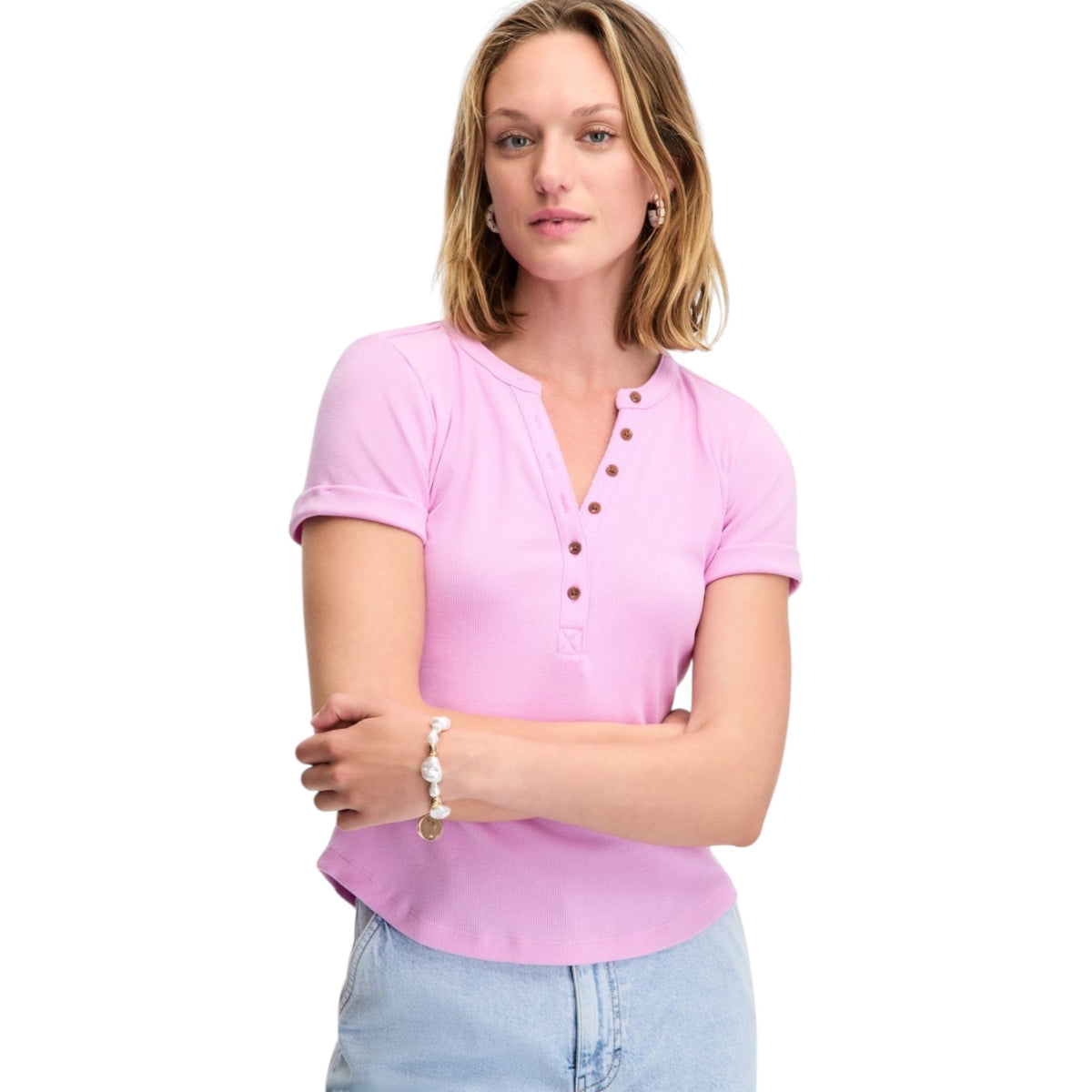 Women's Ribbed Top,Pink