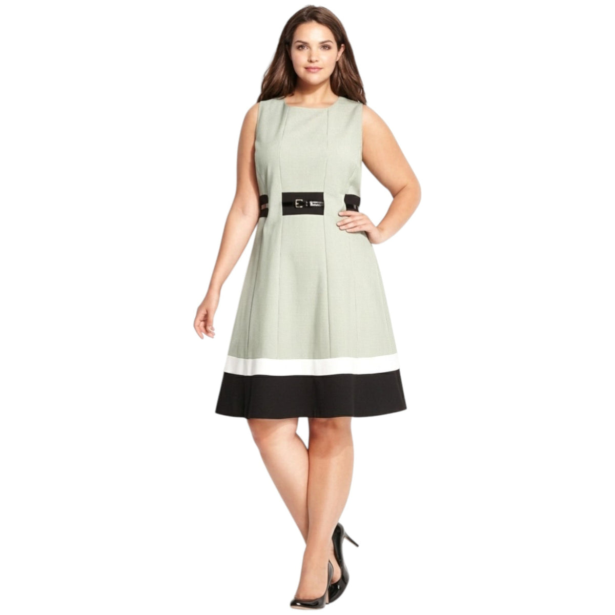 Women's Colorblocked Dress,Beige