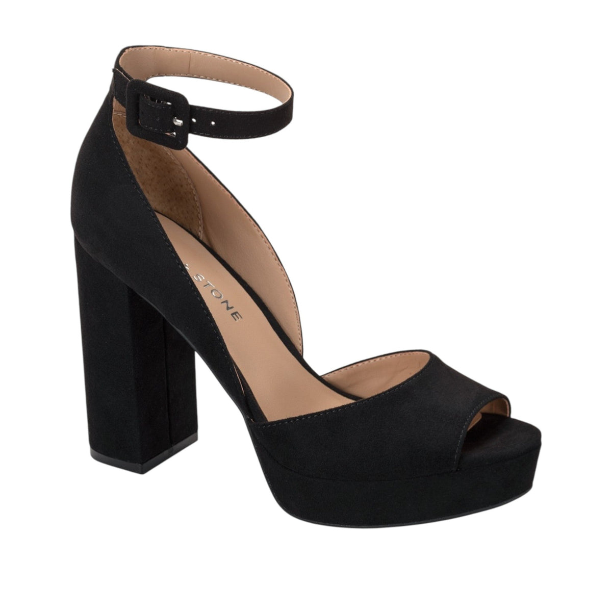 Women's Plain Velour Heels,Black