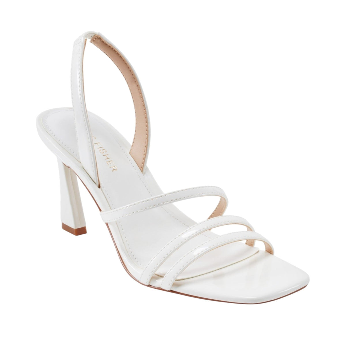 Women's Strapped Plain Heeled Shoes,Off white